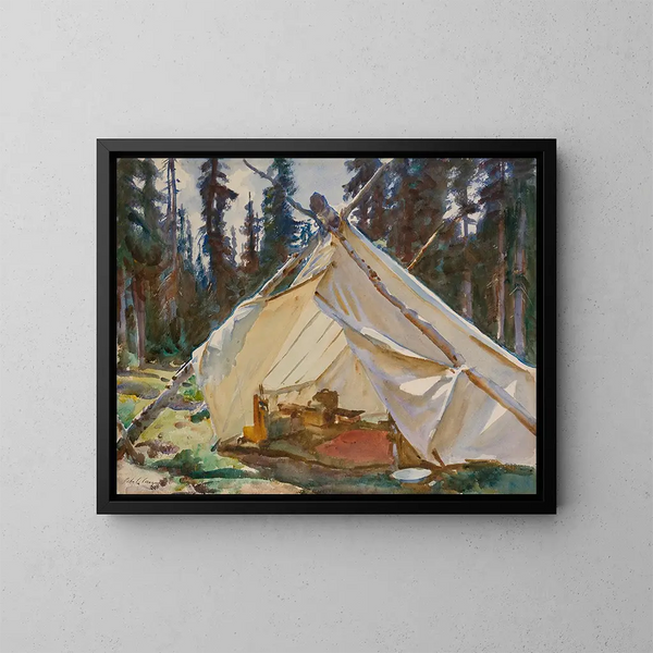 Een tent in de Rockies - John Singer Sargent — ingelijst kunstwerk aan de muur
