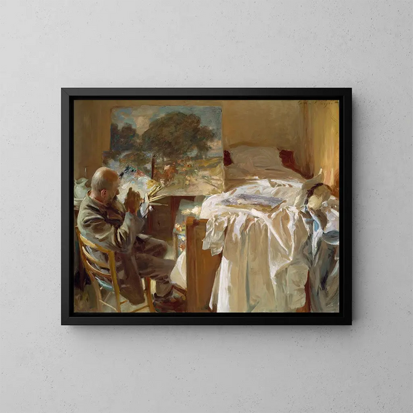 Een kunstenaar in zijn atelier - John Singer Sargent — ingelijst kunstwerk aan de muur