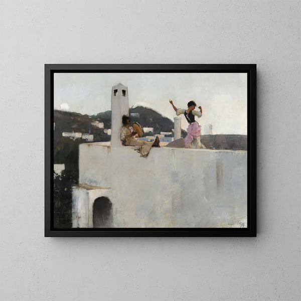Meisje van Capri op een dak - John Singer Sargent — ingelijst kunstwerk aan de muur