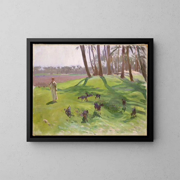 Landschap met een geitenhoeder - John Singer Sargent — ingelijst kunstwerk aan de muur