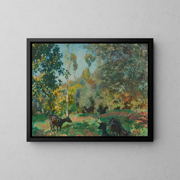 Landschap met geiten - John Singer Sargent — ingelijst kunstwerk aan de muur