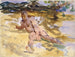 Man op het strand in Florida - John Singer Sargent — weergave van het kunstwerk