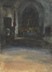 Interieur van een Spaanse kerk - John Singer Sargent — weergave van het kunstwerk