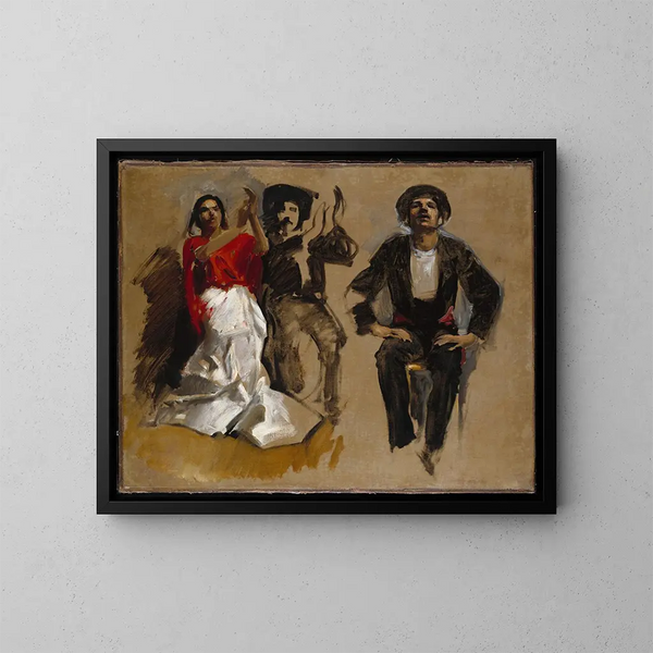 Studie voor zittende figuren voor El Jale - John Singer Sargent — ingelijst kunstwerk aan de muur