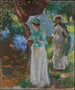Twee meisjes met parasols - John Singer Sargent — weergave van het kunstwerk