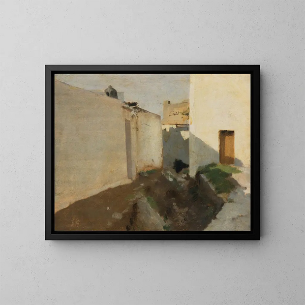 Muren wit in de zon, Marokko - John Singer Sargent — ingelijst kunstwerk aan de muur