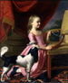 van een jonge vrouw met een vogel en een hond - John Singleton Copley — weergave van het kunstwerk