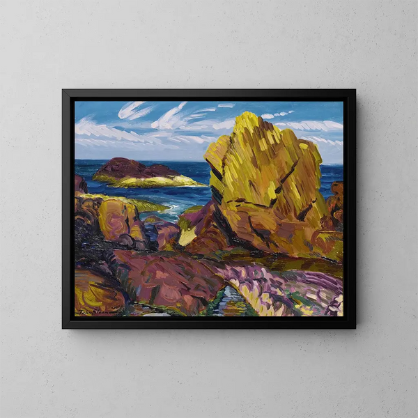 Yellow Rock Painting in Gloucester - John Sloan — framed artwork on a wall