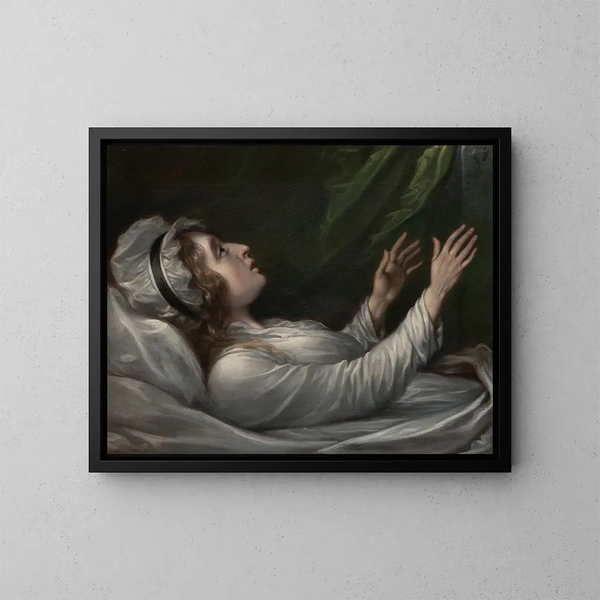 Sarah Hope Harvey op haar sterfbed - John Trumbull — ingelijst kunstwerk aan de muur