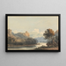 Landschap met een verre toren - John Varley — ingelijst kunstwerk aan de muur