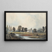 Landschap met een beek en een kerk op de achtergrond - John Varley — ingelijst kunstwerk aan de muur