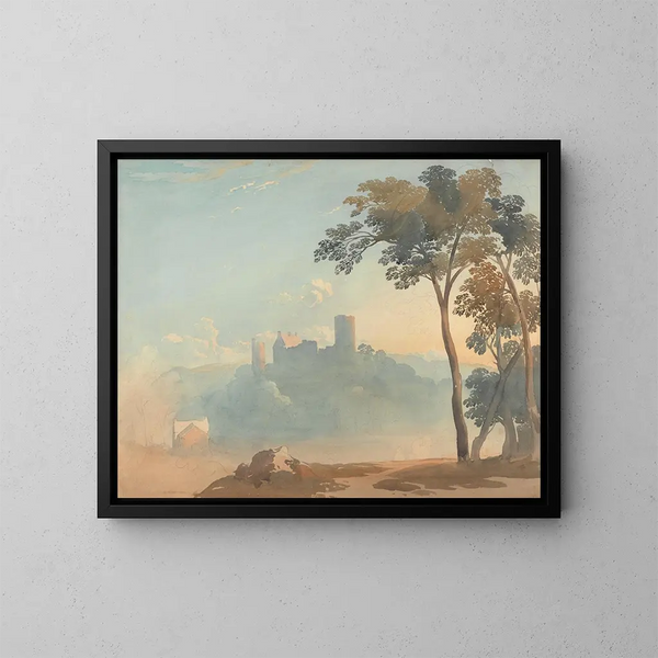 The castle on the hill - John Varley — framed artwork on a wall