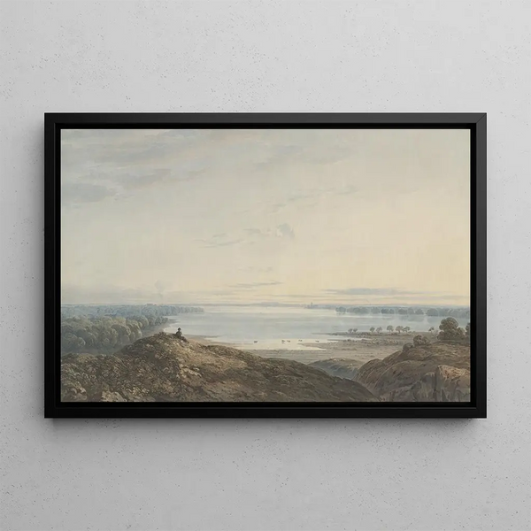 Het avondklok - John Varley — ingelijst kunstwerk aan de muur