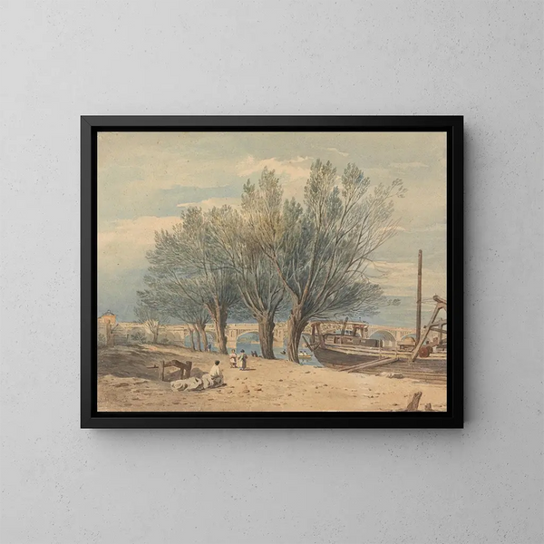 Pont de Vauxhall - John Varley — framed artwork on a wall