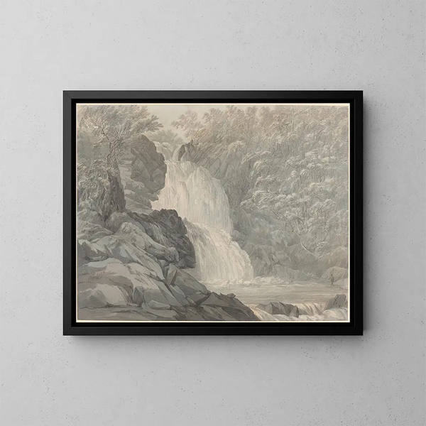 Mawddach Falls near Dolgelly - John Webber — framed artwork on a wall