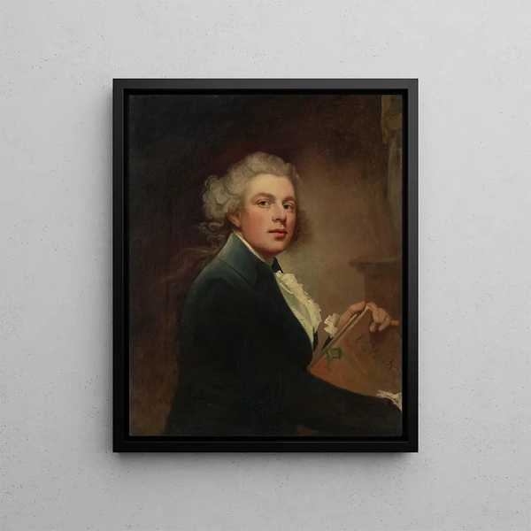 John Westbrooke Chandler - Portrait of the artist halflength holding a portfolio.webp