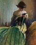 Studie in zwart en groen - John White Alexander — weergave van het kunstwerk