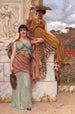 En attendant de processie - John William Godward — weergave van het kunstwerk
