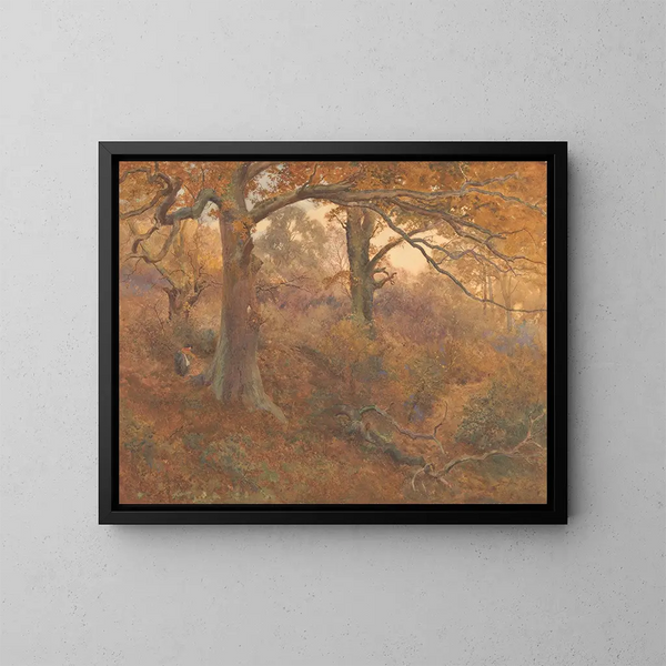 Forest Landscape Painting - John William North — framed artwork on a wall
