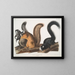 Natuurlijke formaat eekhoorn schilderij van Fox - John Woodhouse Audubon — ingelijst kunstwerk aan de muur