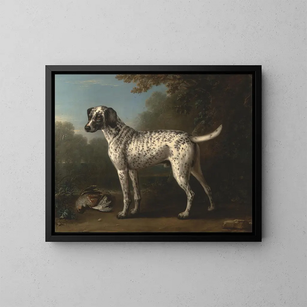 A gray-spotted greyhound - John Wootton — framed artwork on a wall