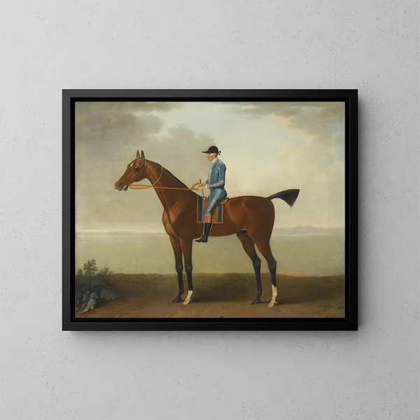 The Lady O'Brien's horse ridden by a jockey - John Wootton — framed artwork on a wall