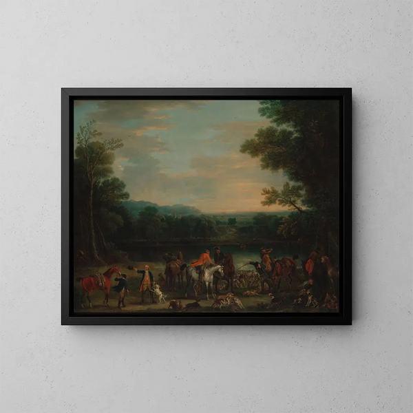 The Death of the Hare - John Wootton — framed artwork on a wall