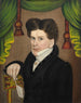 De man met een pen - Jonas Welch Holman — weergave van het kunstwerk