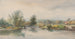 Boot op een rivier - Jonathan Needham — weergave van het kunstwerk