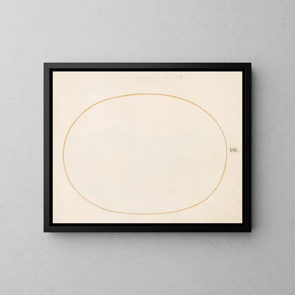 Plaque 7 Oval empty - Joris Hoefnagel — framed artwork on a wall