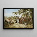 Het Bloemenmarkt - José Benlliure y Gil — ingelijst kunstwerk aan de muur