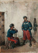 Twee soldaten - José Benlliure y Gil — weergave van het kunstwerk