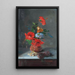 Hibiscus, freesias, dahlias en jacinthes op een marmeren buffet - José María Bracho Murillo | Reproduction — ingelijst kunstwerk aan de muur