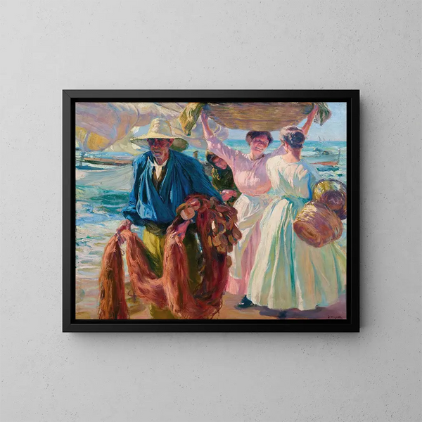 Valence revenant de la pêche - José Mongrell — framed artwork on a wall