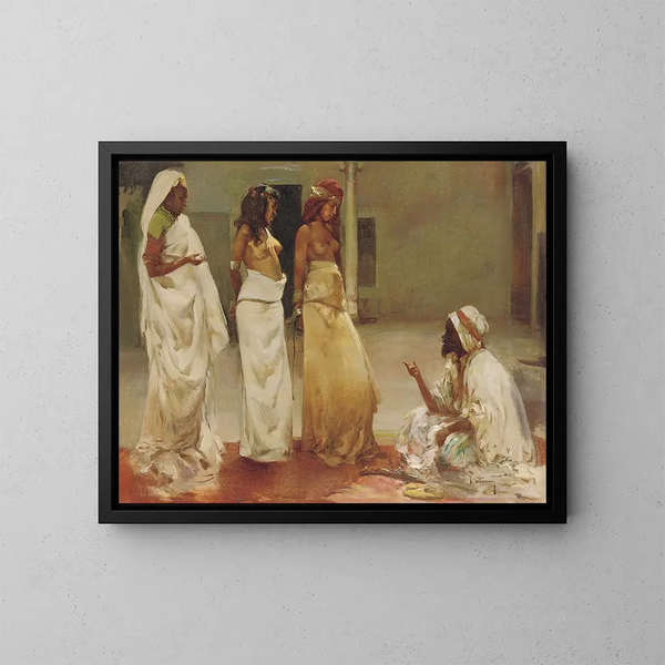 The Slave Market - José Navarro y Llorens — framed artwork on a wall