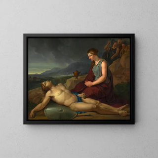 Josef Abel - Antigone neben dem Leichnam ihres Bruders Polyneikes kniend.webp