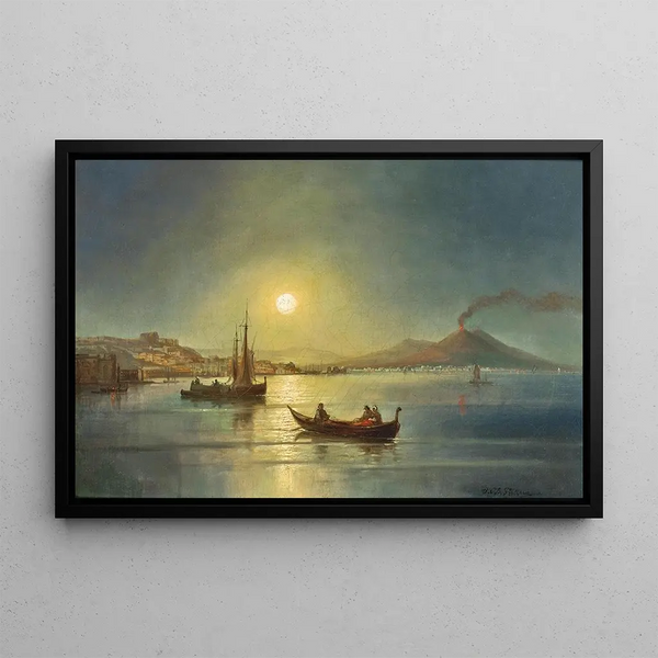 Josef Carl Berthold Pttner - Moonlit Night with the Bay of Naples.webp
