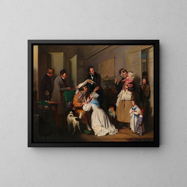 L'Ophtalmologue - Josef Danhauser — framed artwork on a wall