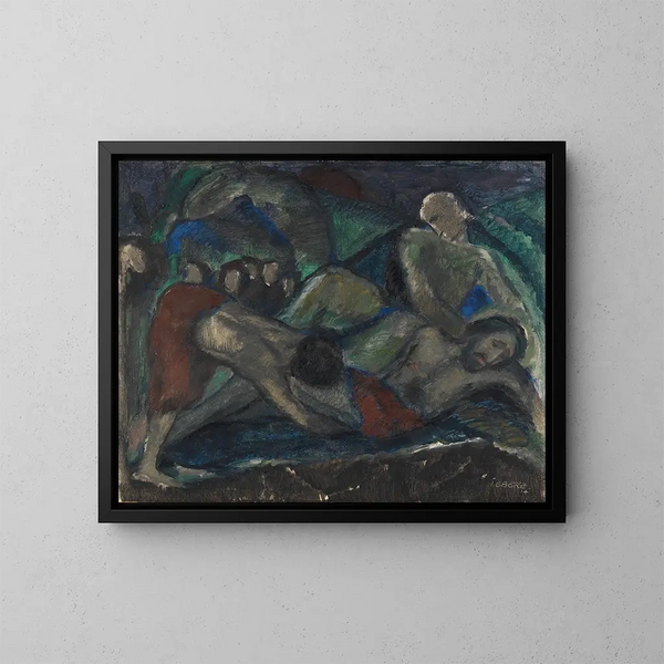 Mise au tombeau - Josef Eberz — framed artwork on a wall