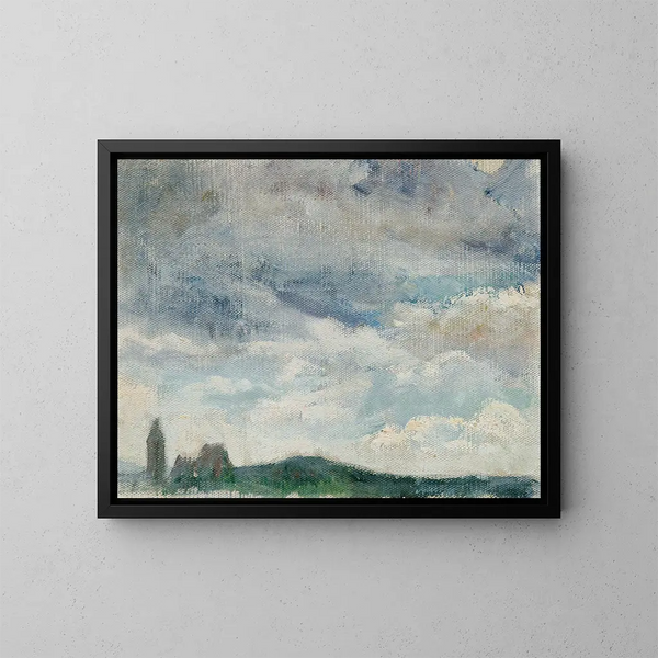 Landscape Painting with View of Perchtoldsdorf - Josef Engelhart — framed artwork on a wall