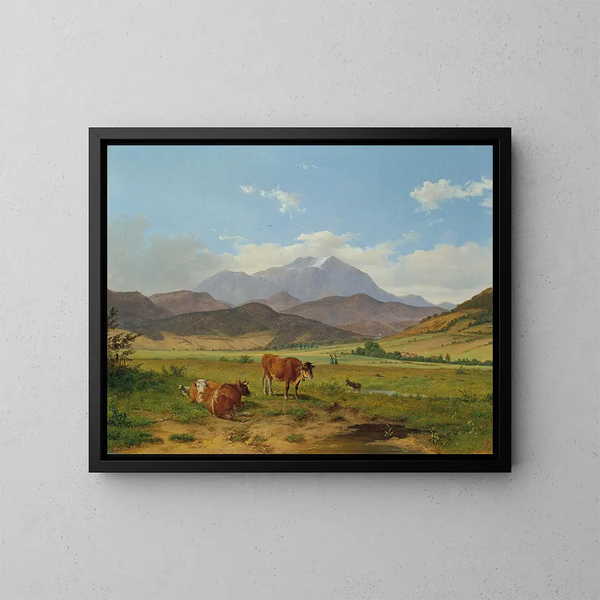 Landscape with Schneeberg - Josef Feid — framed artwork on a wall