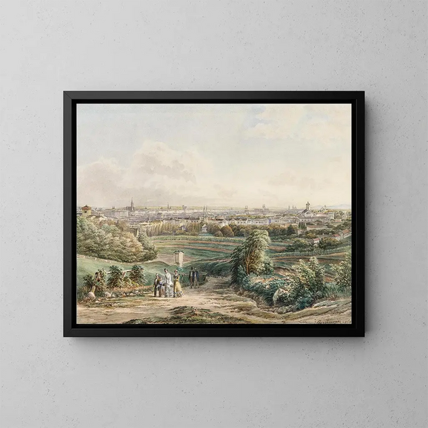 Uitzicht op Wenen vanaf Döbling - Josef Gerstmeyer — ingelijst kunstwerk aan de muur