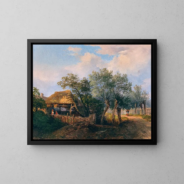 A Village Idyll - Josef Höger — framed artwork on a wall