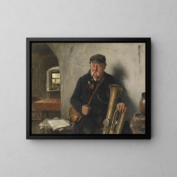 The Tuba Player - Josef Kinzel — framed artwork on a wall