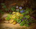 Kleine bloemenschilderij van alpiene bloemen - Josef Lauer — weergave van het kunstwerk
