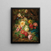 Roseraie avec des papillons au bord du ruisseau forestier - Josef Lauer — framed artwork on a wall