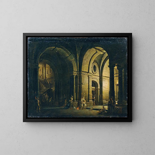 Adieu van Julius Sabinus aan zijn familie in de gevangenis - Josef Platzer — ingelijst kunstwerk aan de muur
