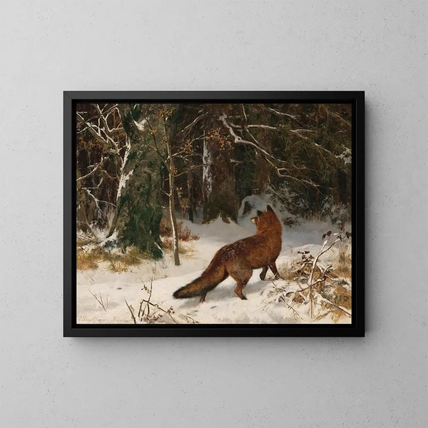 Winter Encounter - Josef Schmitzberger — framed artwork on a wall