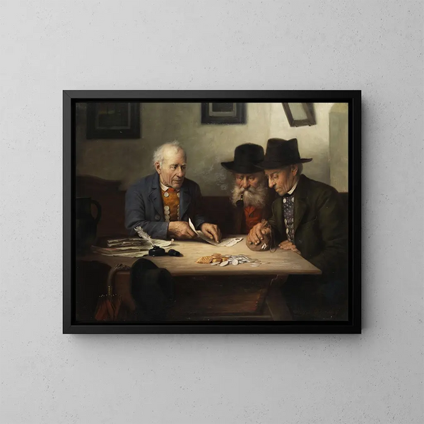 The Settling of Scores - Josef Wagner-Höhenberg — framed artwork on a wall