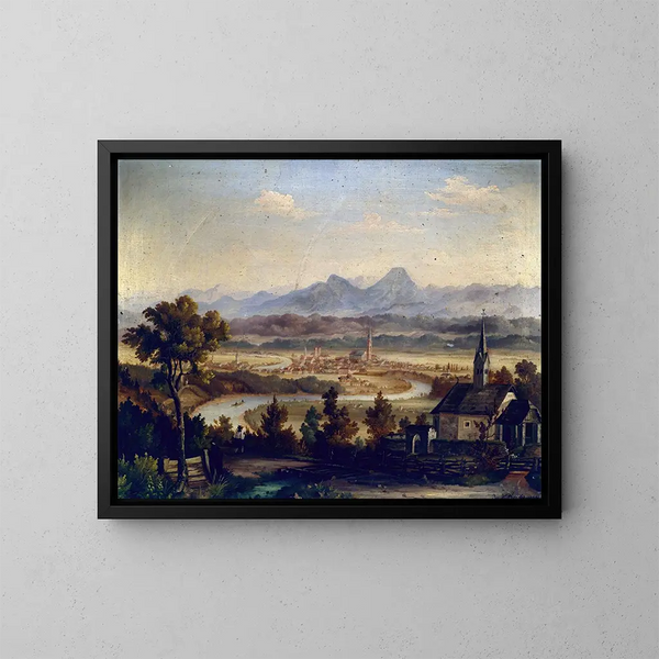 View of Villach - Josef Willroider — framed artwork on a wall